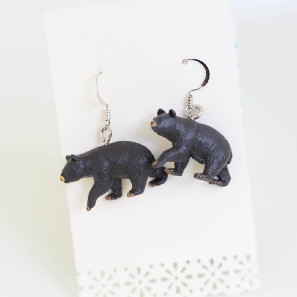 🐻 Black Bear Spirit Animal Earrings 🐻